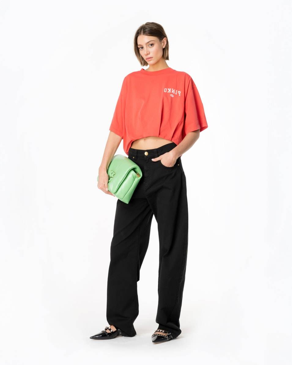 Pinko Cropped-T-Shirt Mit Logoprint