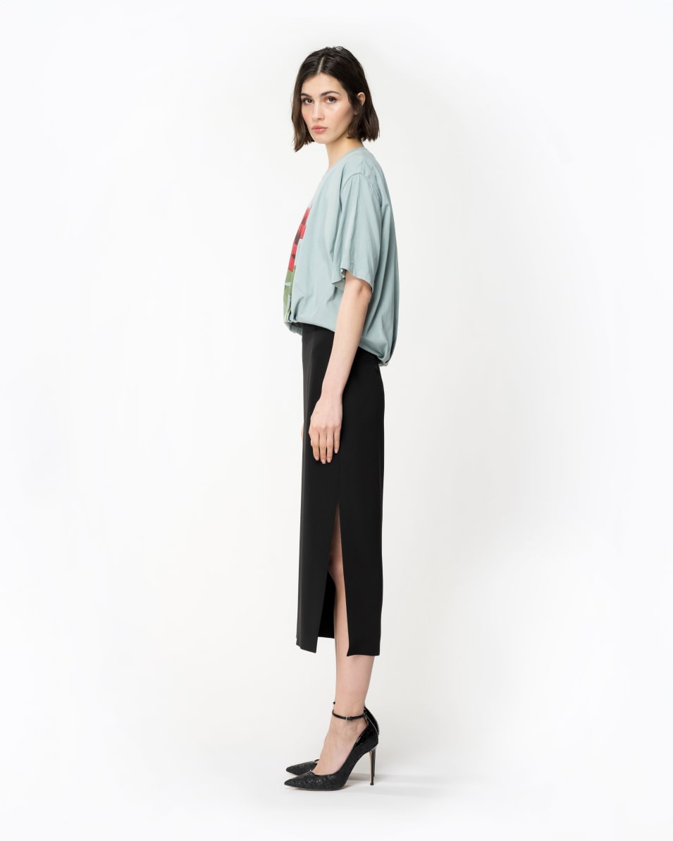 Pinko Cropped-T-Shirt Mit Rosen-Print