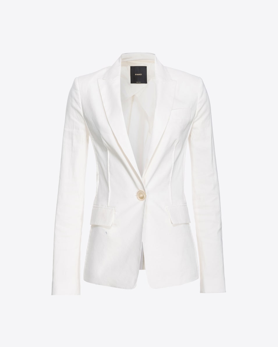 Pinko Einreihiger Blazer aus Stretch-Leinen