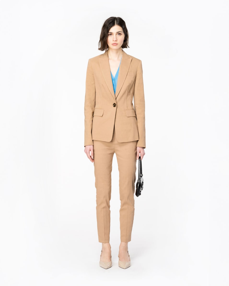Pinko Einreihiger Blazer Aus Stretch-Leinen