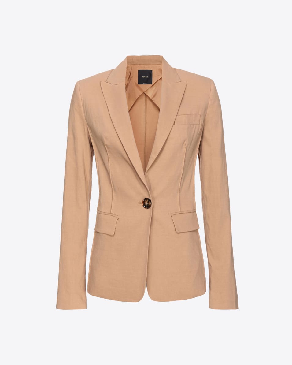 Pinko Einreihiger Blazer aus Stretch-Leinen