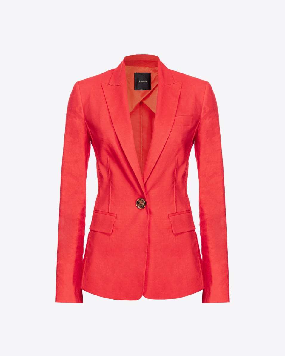 Pinko Einreihiger Blazer aus Stretch-Leinen