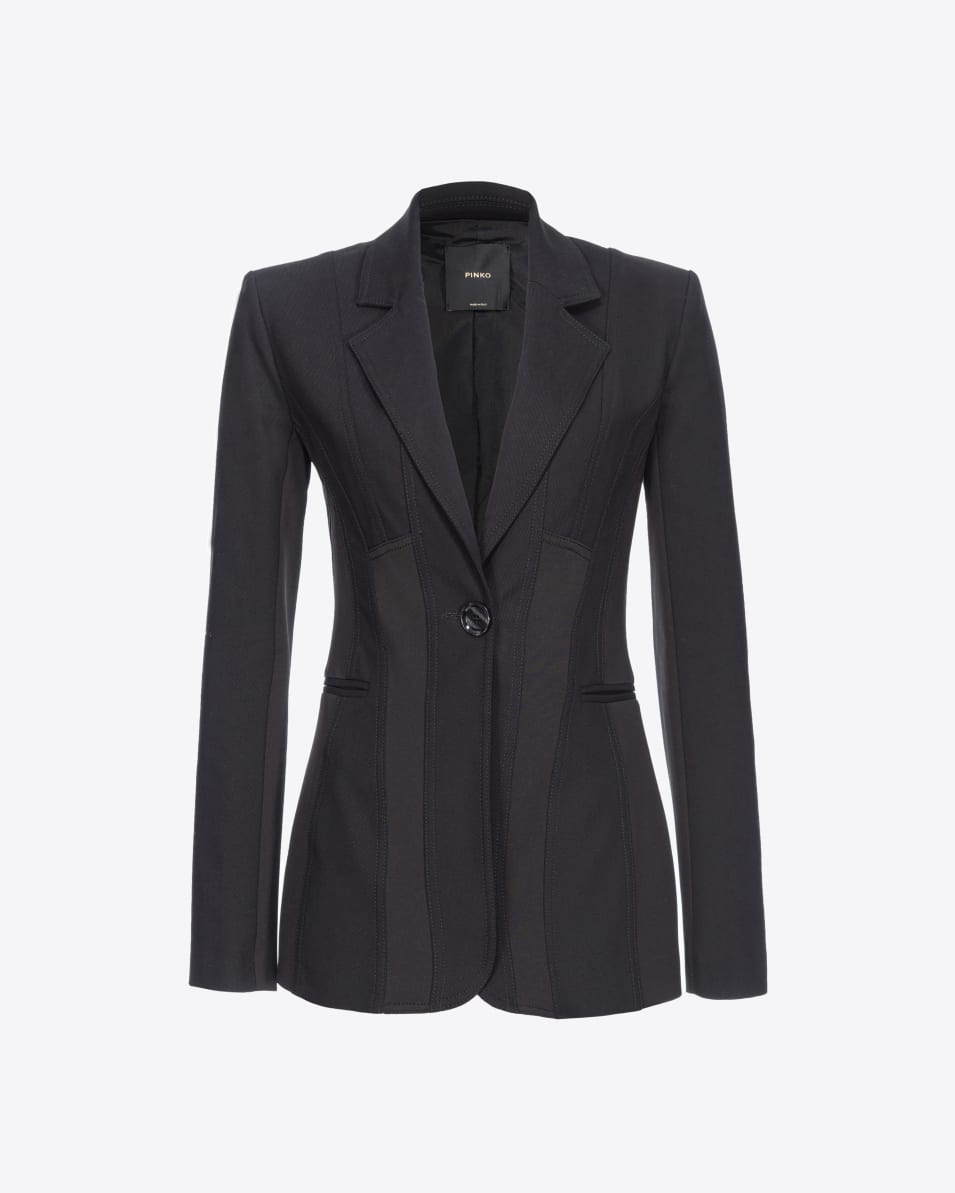 Pinko Einreihiger Blazer aus zwei Materialien