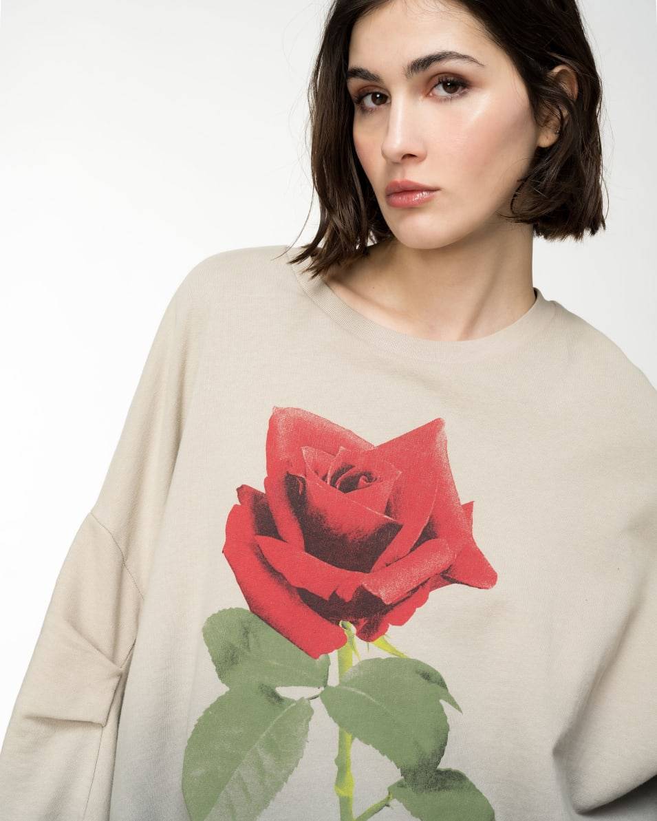 Pinko Farbverlauf-Sweatshirt Mit Rosen-Print