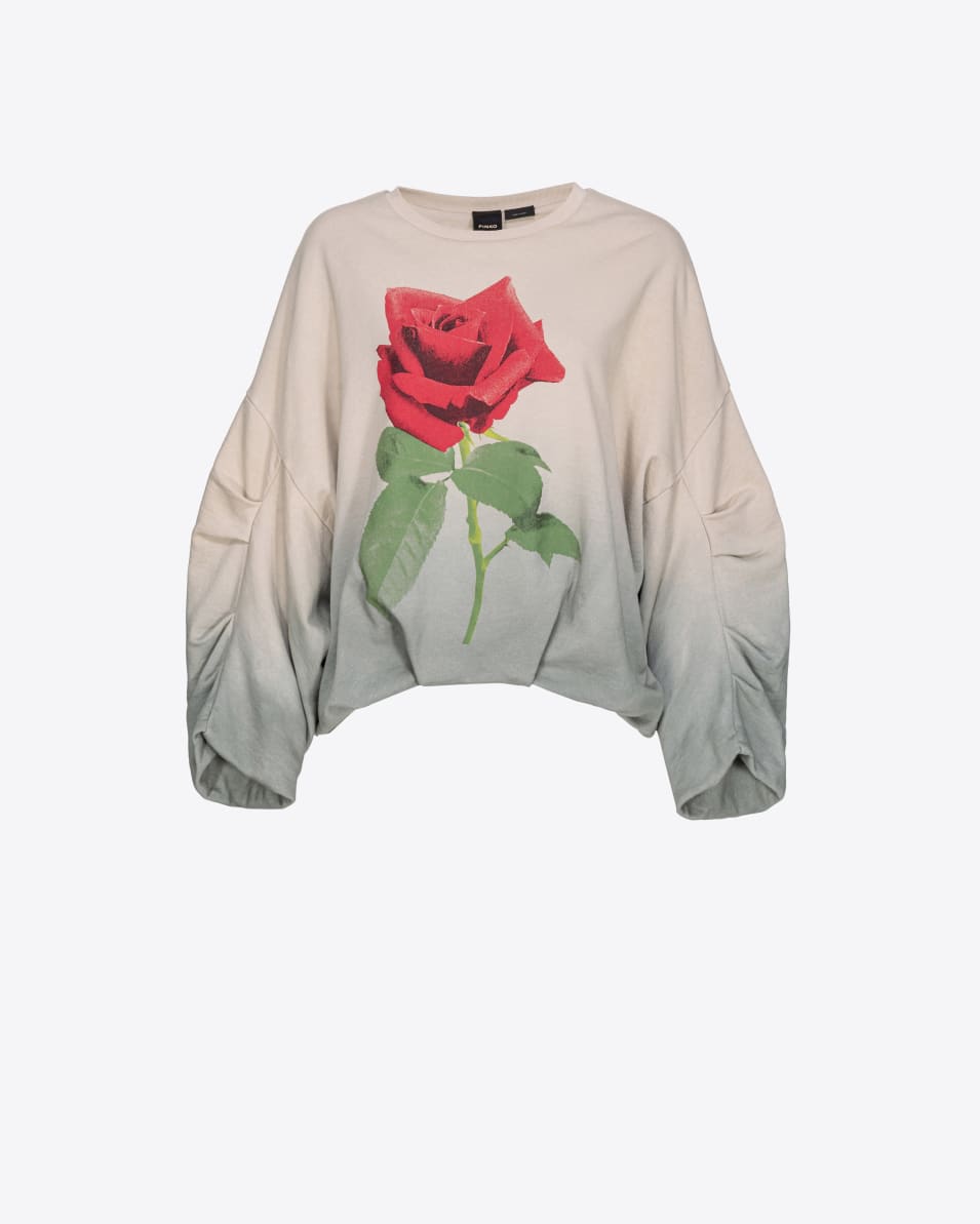 Pinko Farbverlauf-Sweatshirt mit Rosen-Print