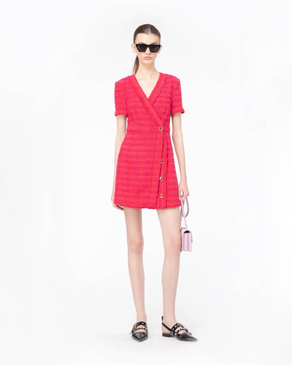 Pinko Gemustertes Tweed-Minikleid