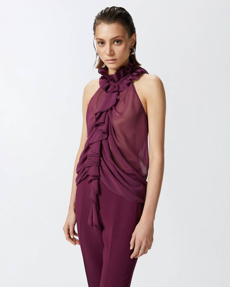 Pinko Georgette-Top Mit Rüschen