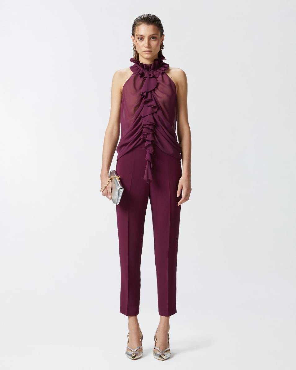 Pinko Georgette-Top Mit Rüschen