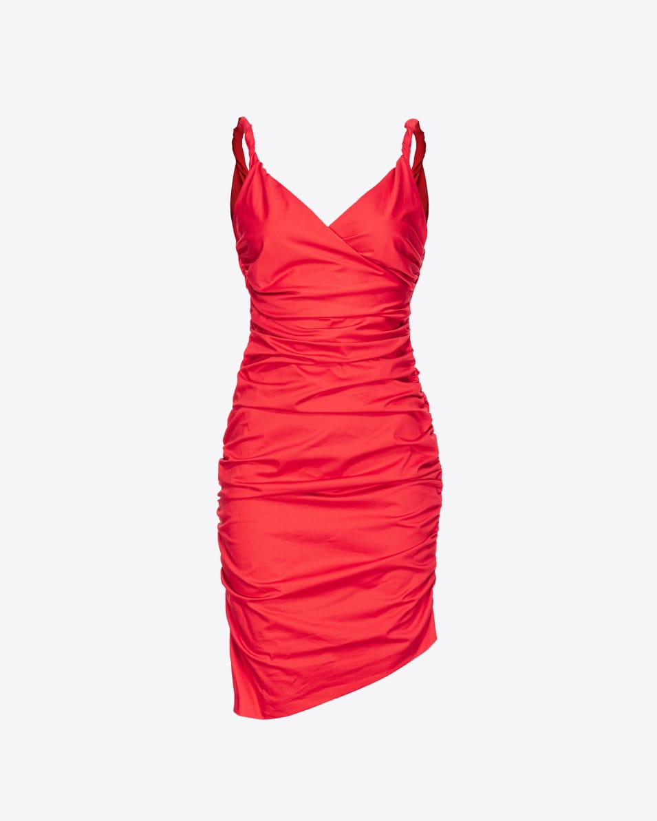 Pinko Gerafftes Minikleid aus technischem Satin