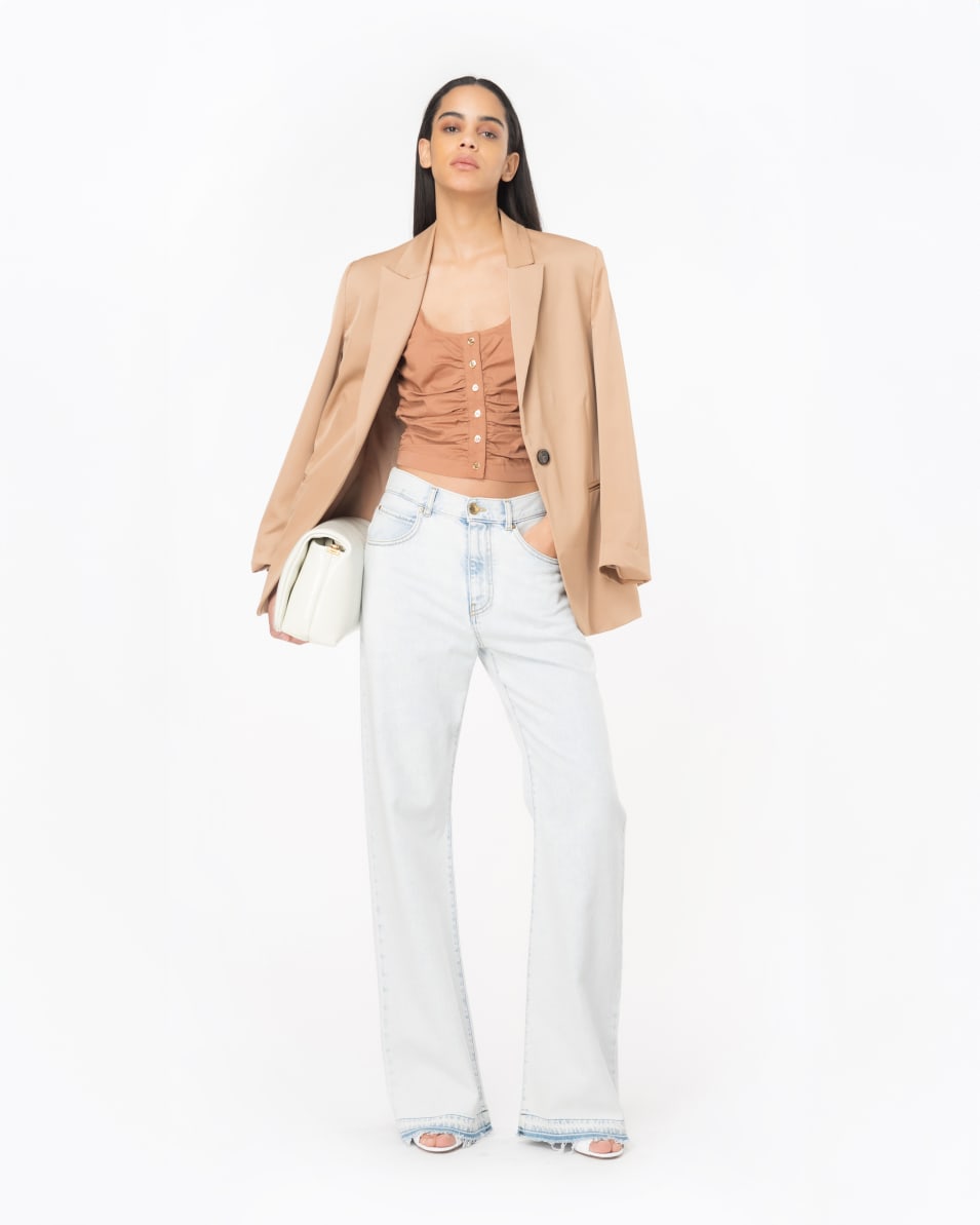 Pinko Gerafftes Top Aus Stretch-Popeline