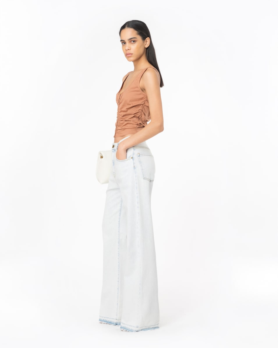 Pinko Gerafftes Top Aus Stretch-Popeline