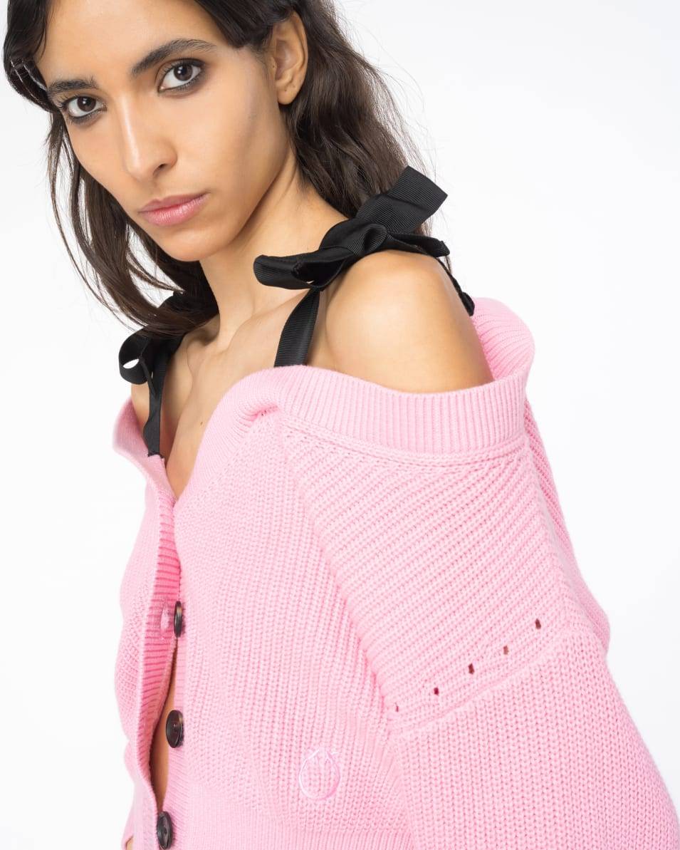 Pinko Gerippter Cardigan Mit Trägern Aus Zierband