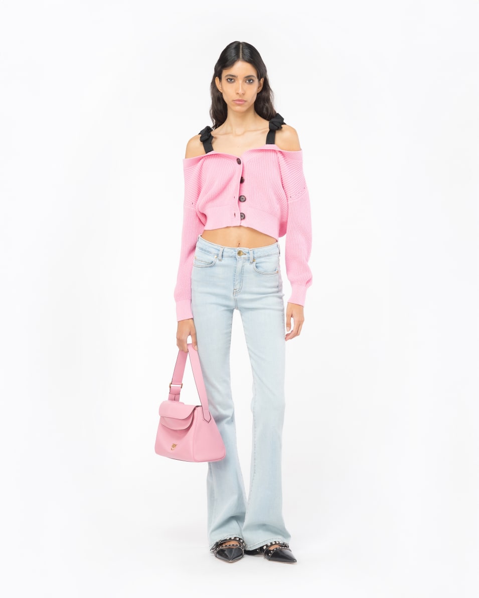 Pinko Gerippter Cardigan Mit Trägern Aus Zierband