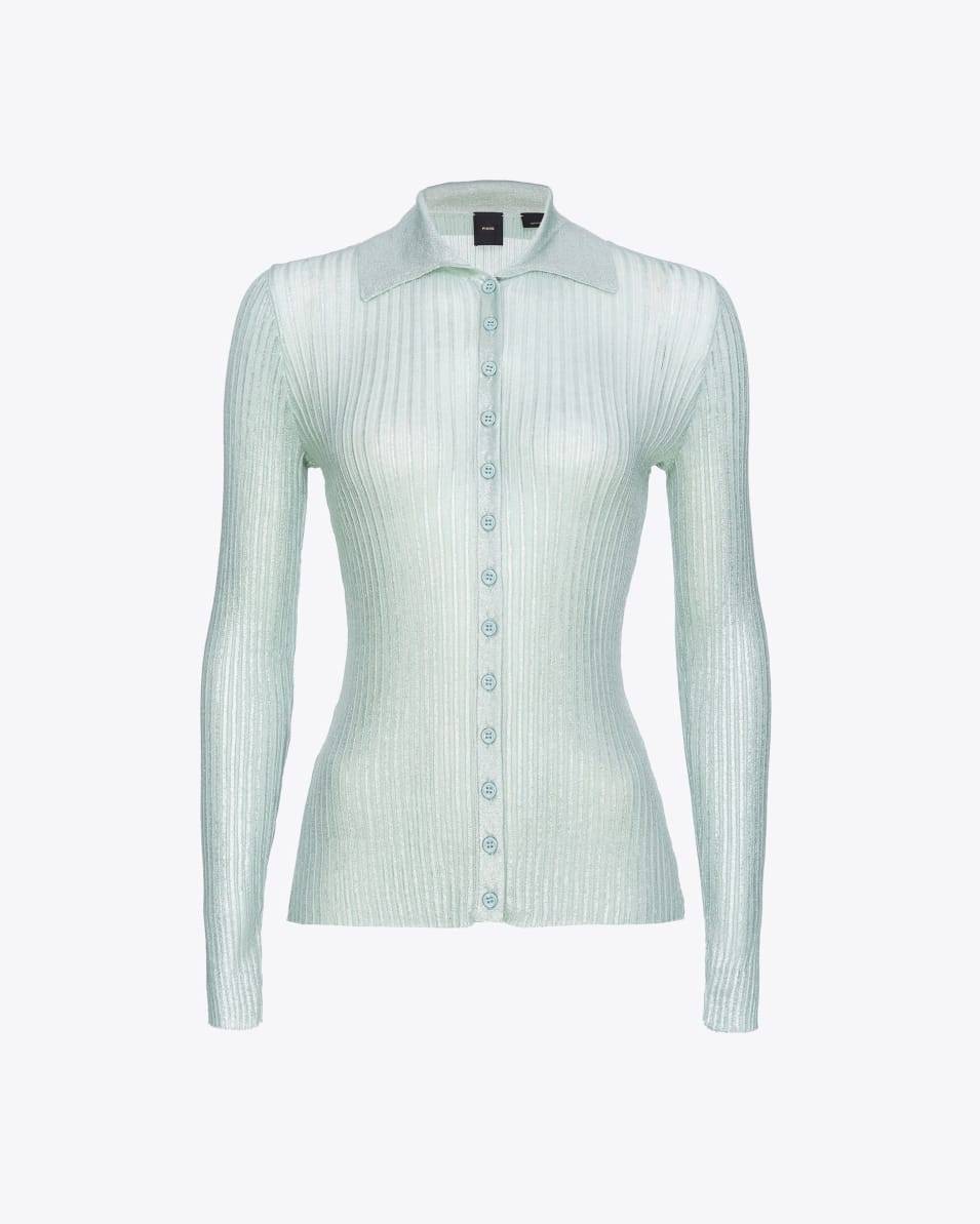 Pinko Gerippter Pullover mit Lurex und Knöpfen