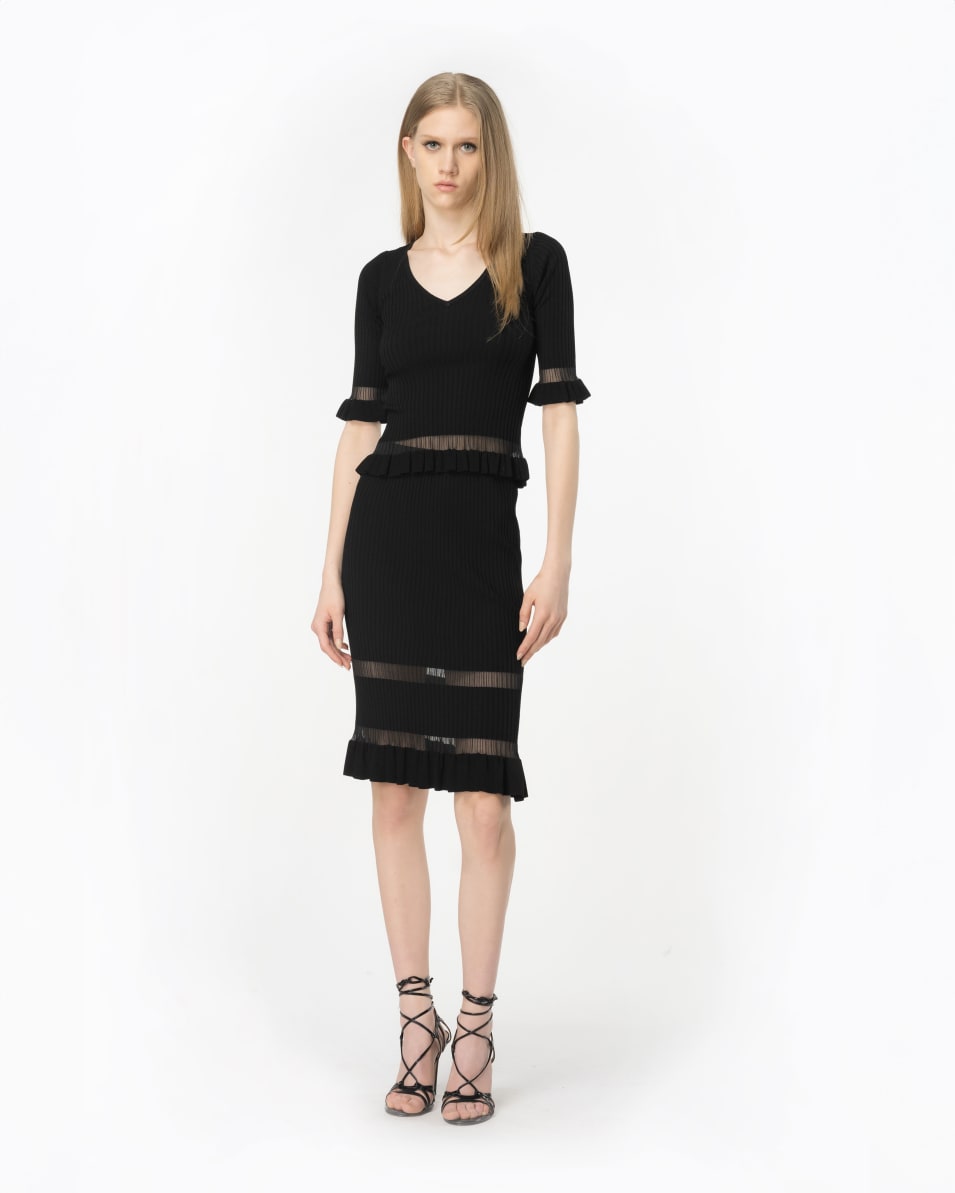 Pinko Gerippter Pullover Mit Rüschen