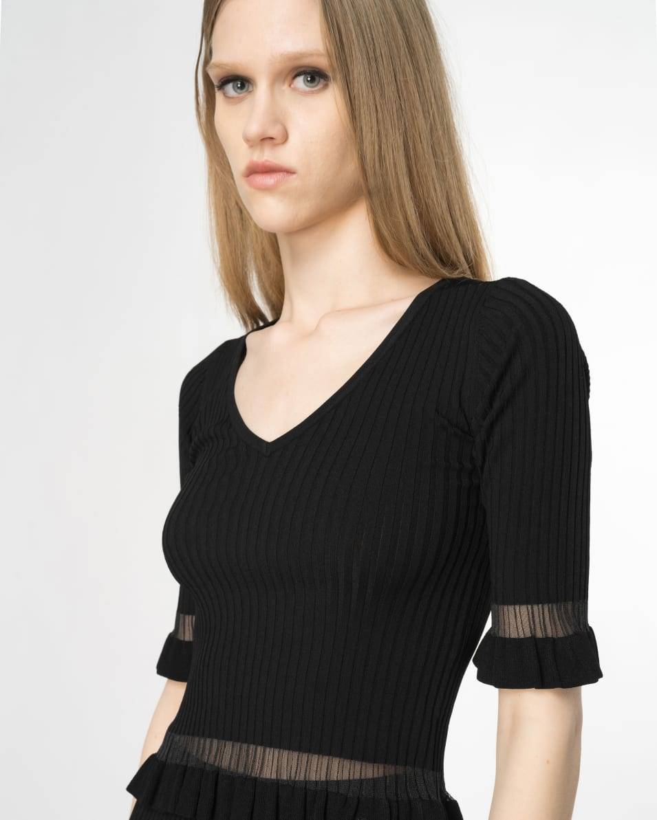 Pinko Gerippter Pullover Mit Rüschen
