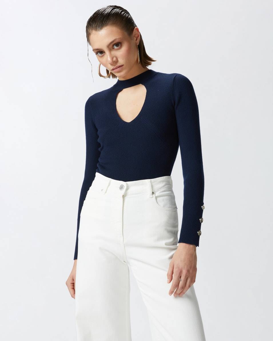 Pinko Gerippter Wollpullover