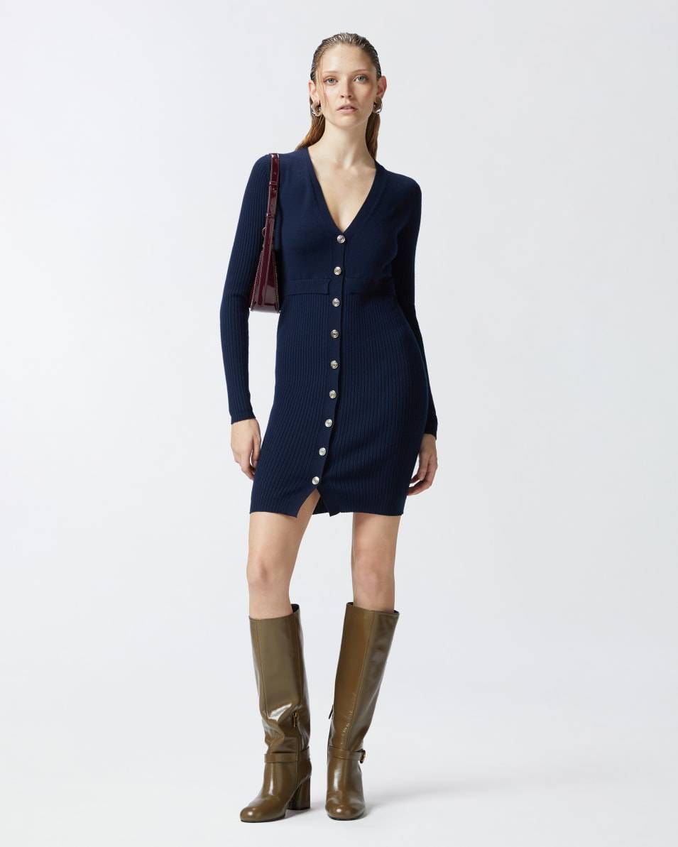 Pinko Geripptes Minikleid Aus Wolle