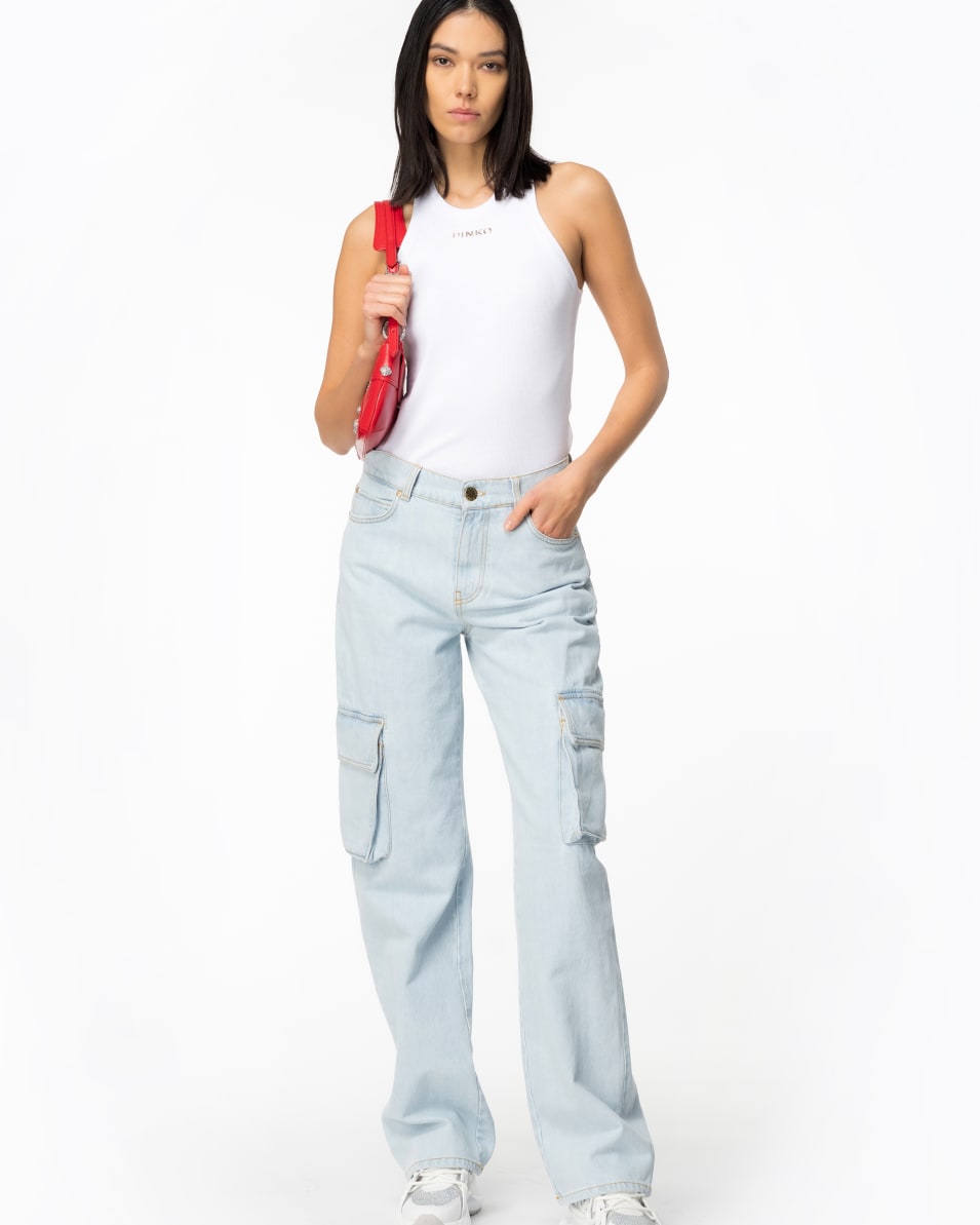 Pinko Geripptes Top Mit Logo