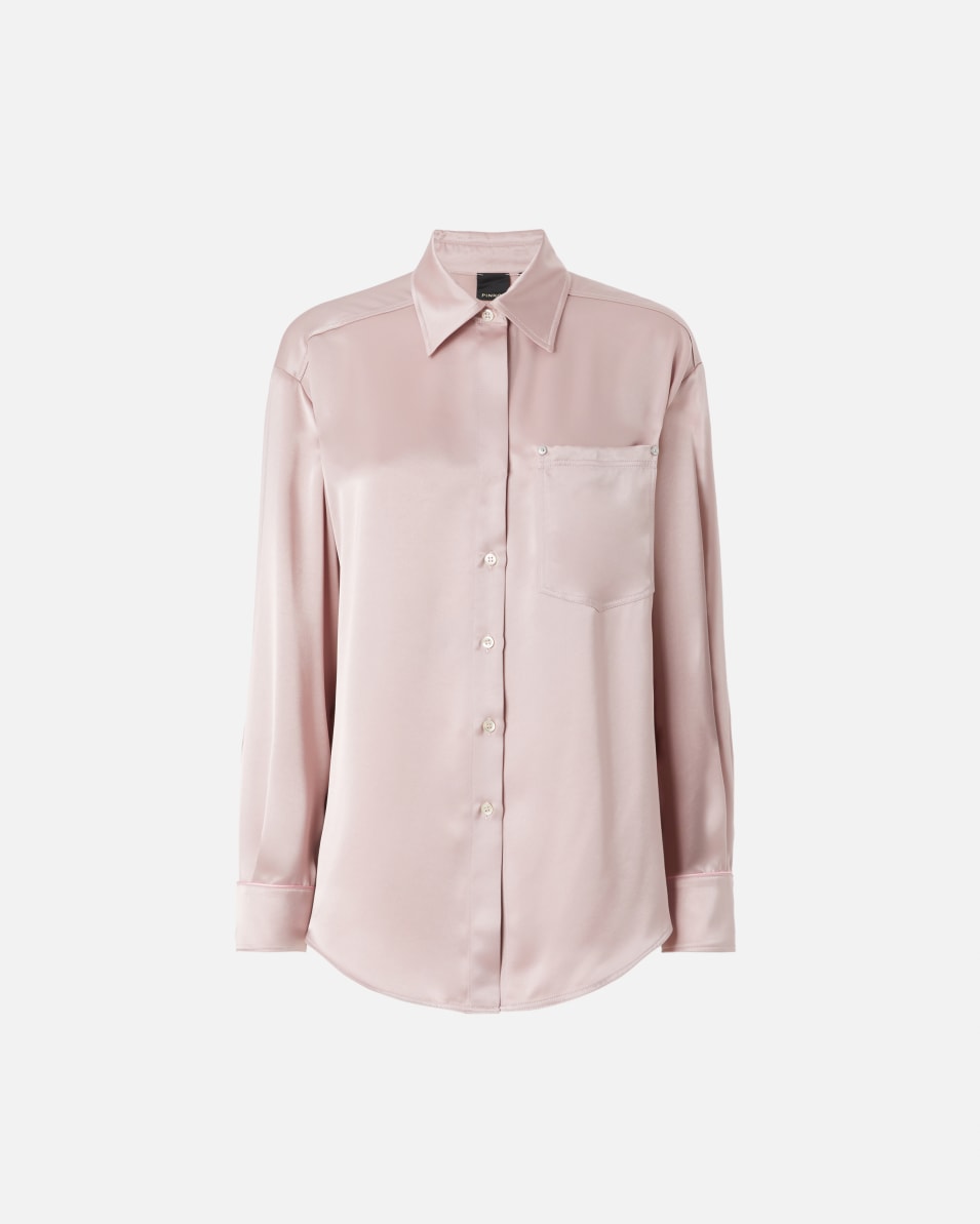 Pinko Glänzende Hemdbluse mit tiefem Ausschnitt