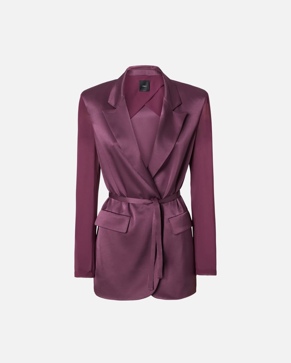 Pinko Glänzender Blazer mit transparenten Ärmeln