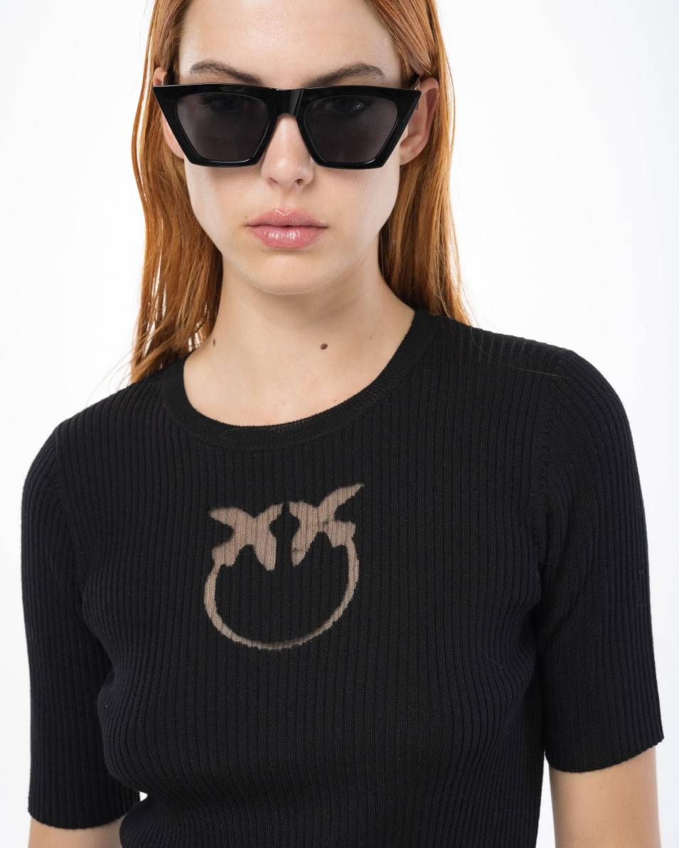 Pinko Halbarmpullover Mit Logo Aus Wolle