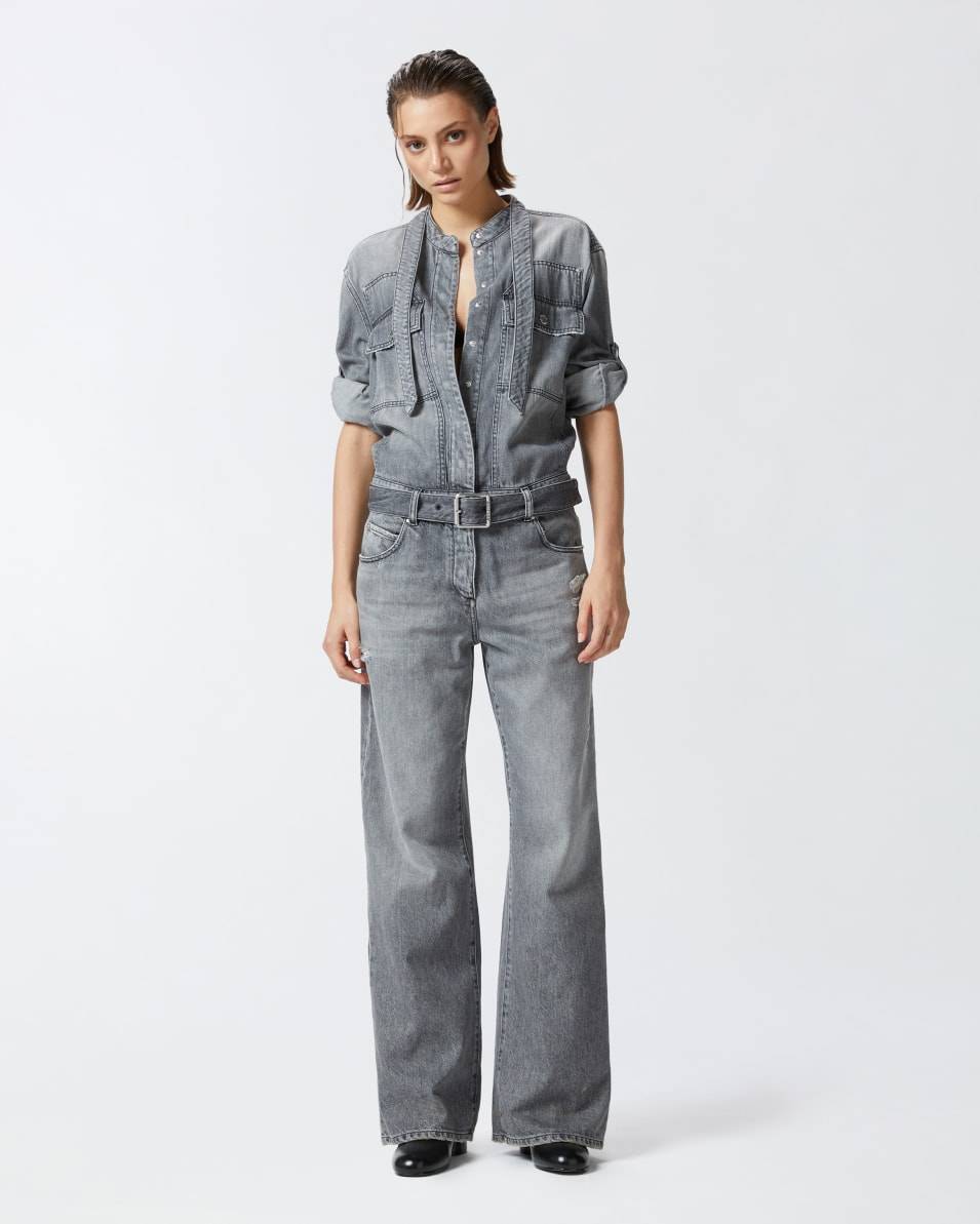 Pinko Hellgrauer Jeans-Jumpsuit