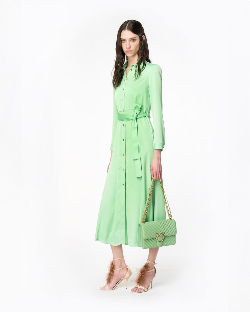 Pinko Hemdblusenkleid Aus Mattem Satin