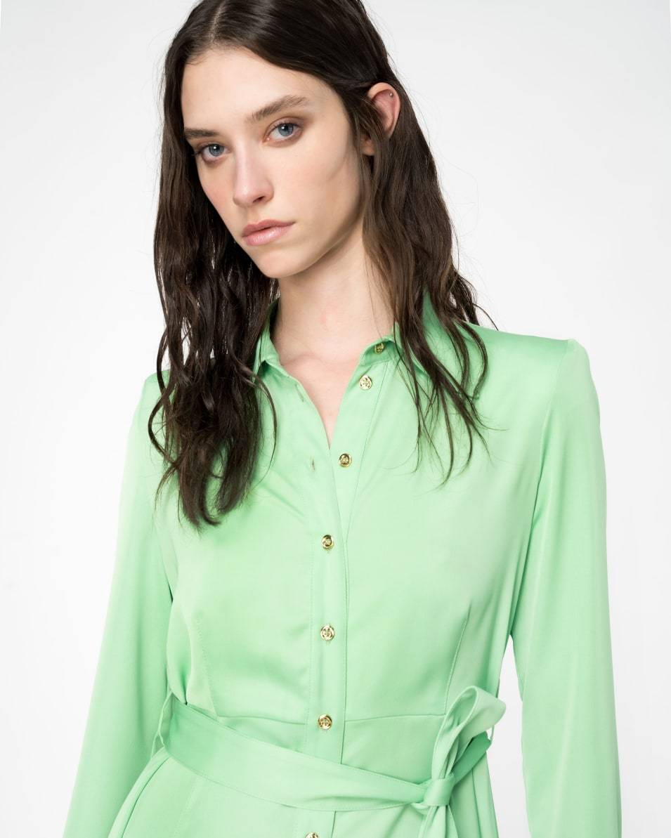 Pinko Hemdblusenkleid Aus Mattem Satin