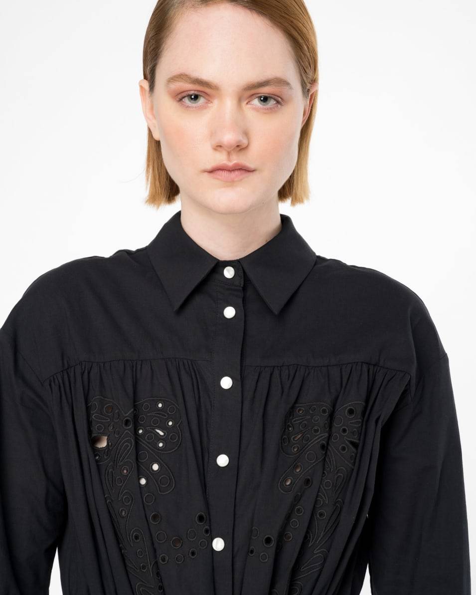 Pinko Hemdblusenkleid Mit Lochspitze Im Rodeo-Stil