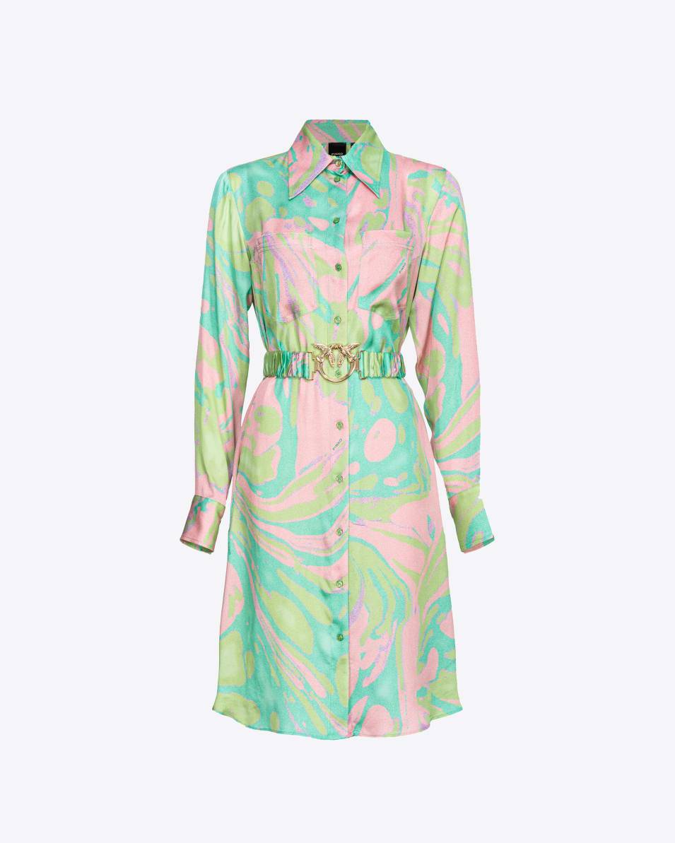 Pinko Hemdblusenkleid Satin Splash-Print