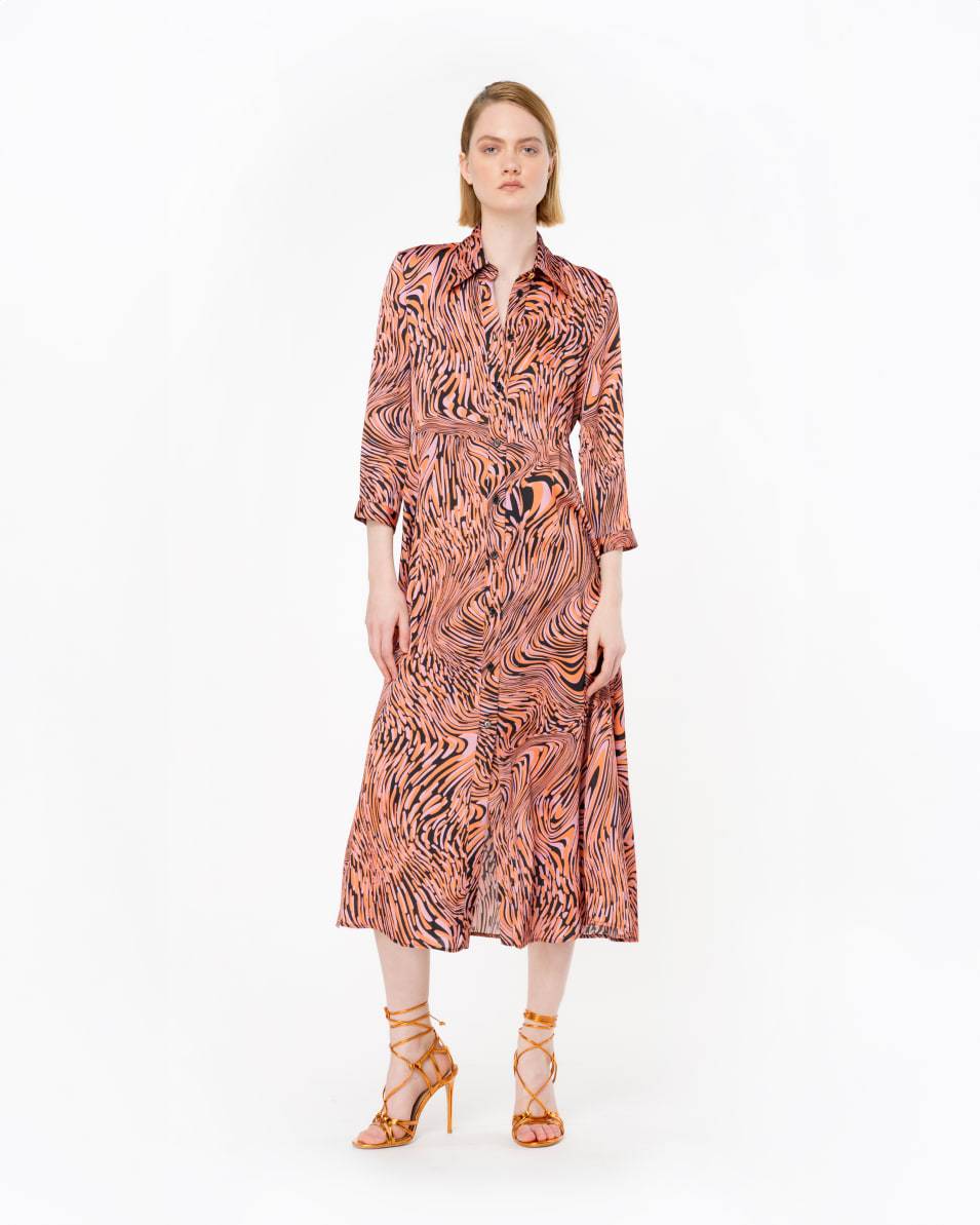 Pinko Hemdblusenkleid Verzerrter Print