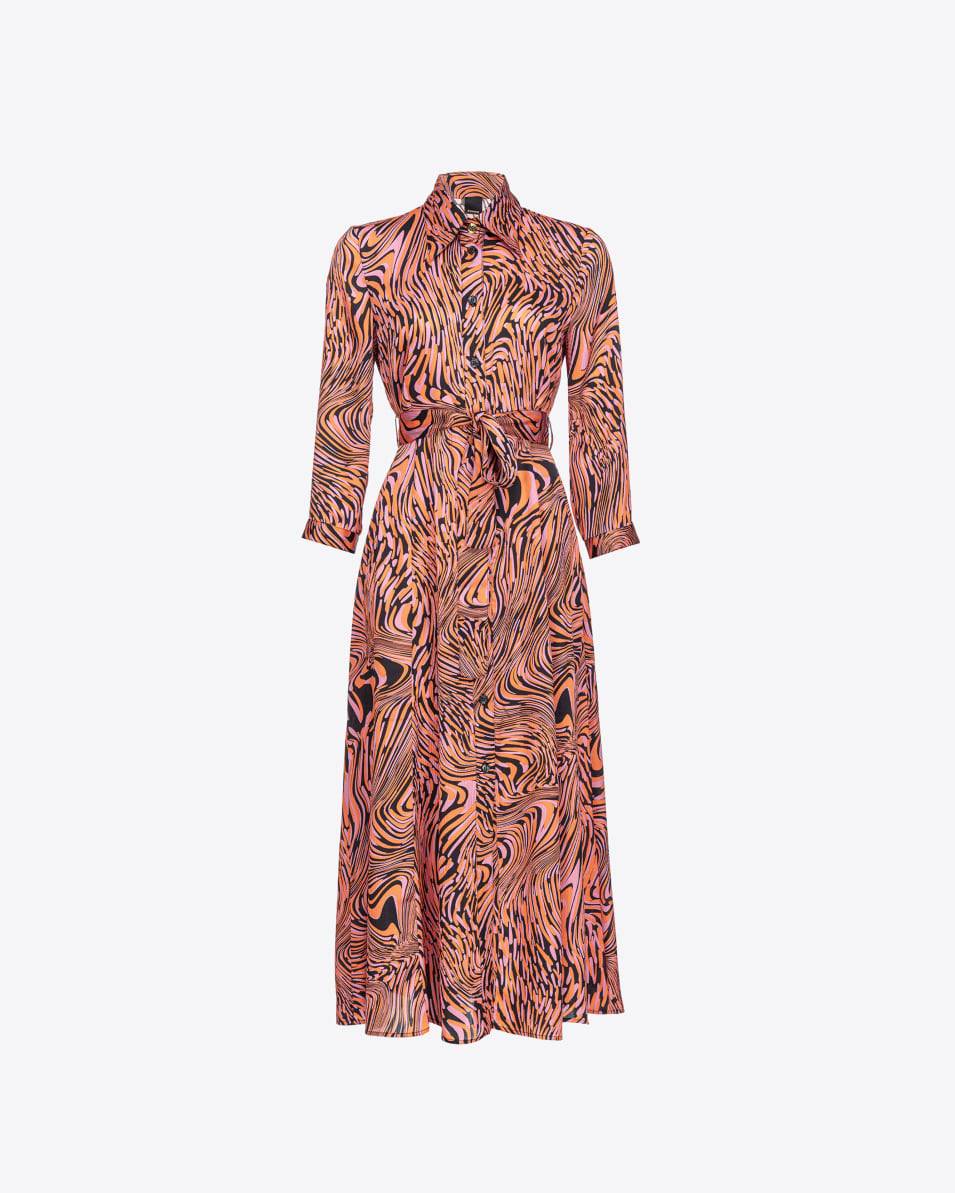 Pinko Hemdblusenkleid verzerrter Print
