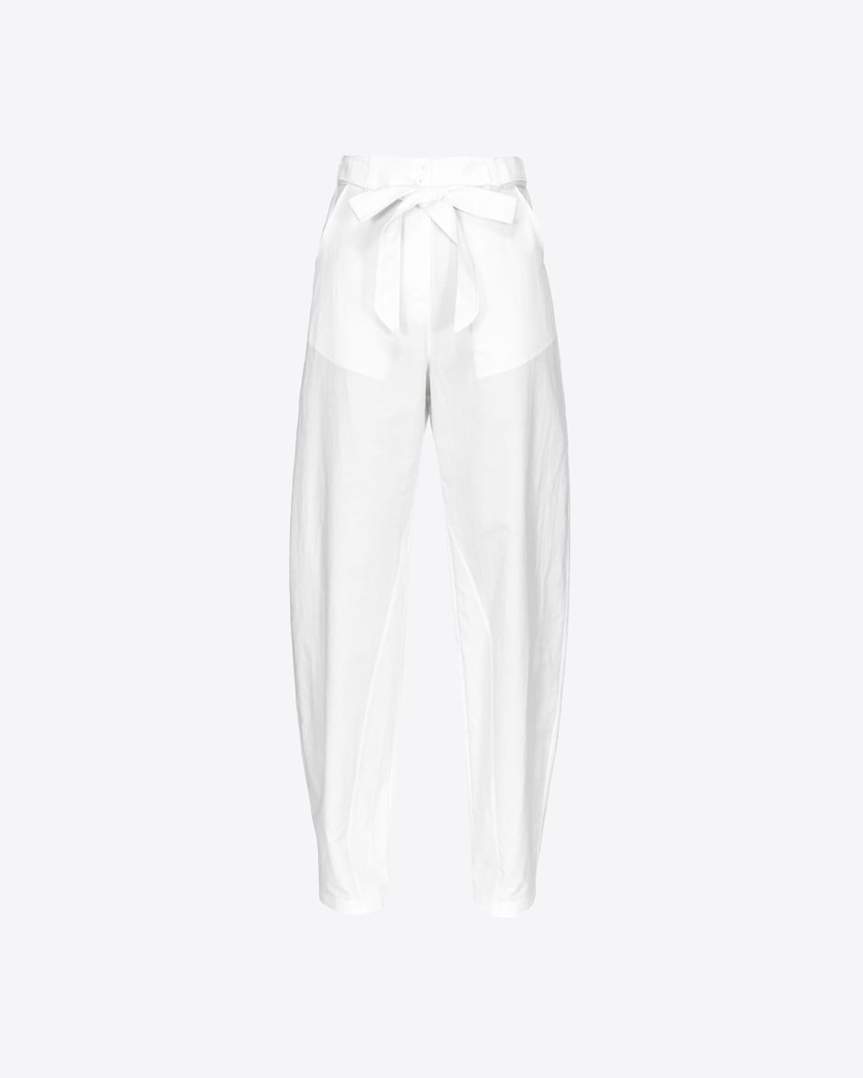 Pinko Hose Barrel Leg aus Leinen mit Schleife