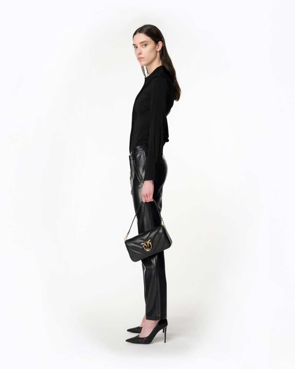 Pinko Hose In Geknitterter Lederoptik