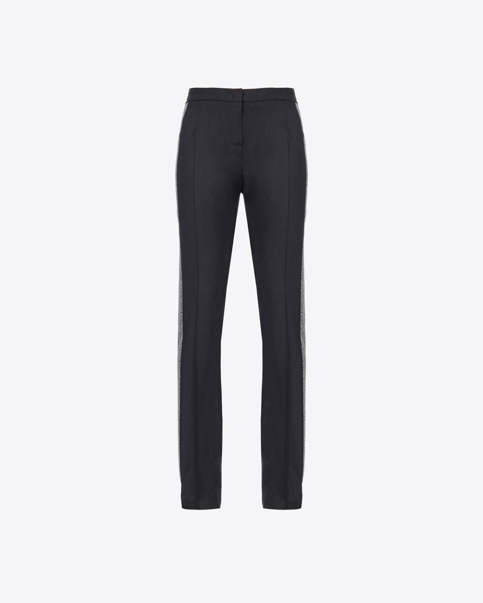 Pinko Hose mit strassbesetztem Galonstreifen