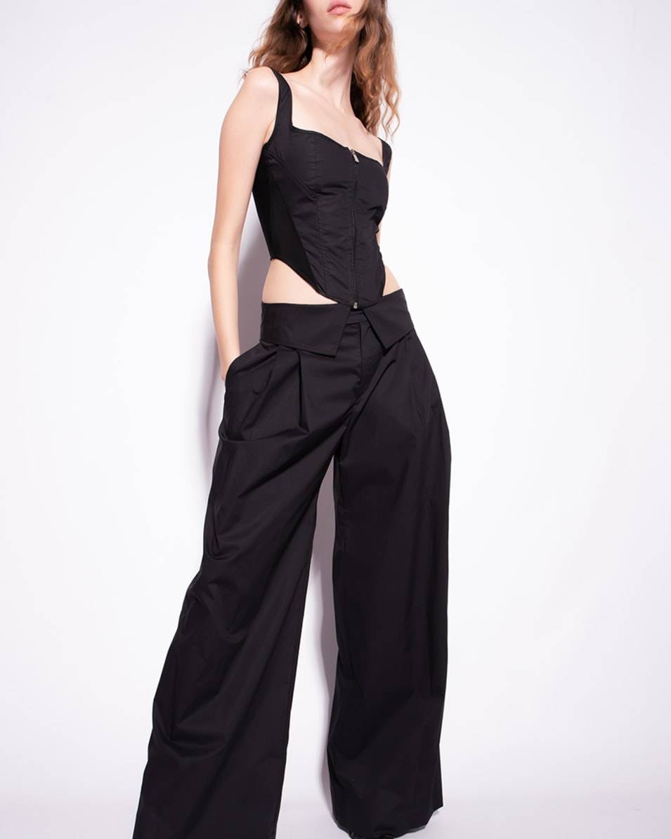 Pinko Hose Wide Leg Aus Popeline