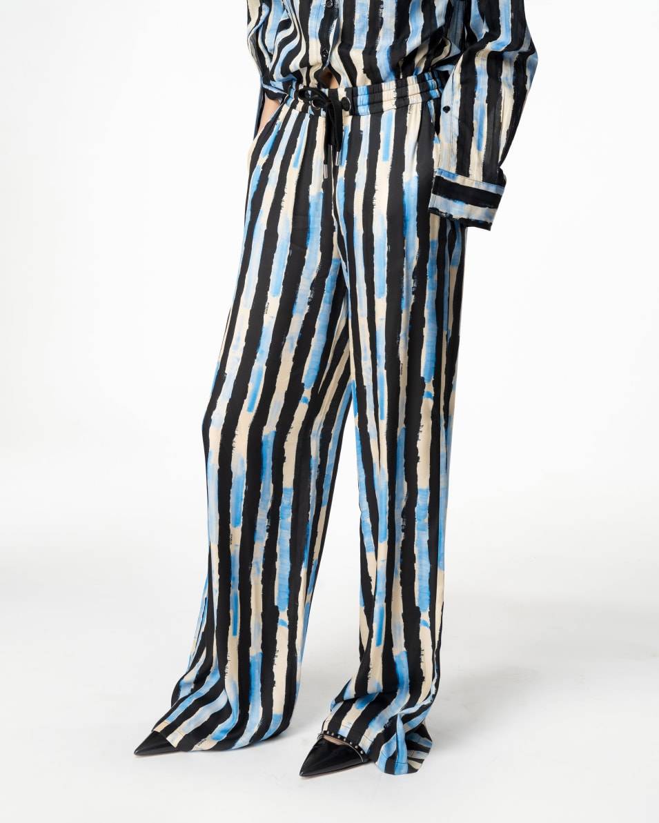 Pinko Hose Wide Leg Pinselstrich