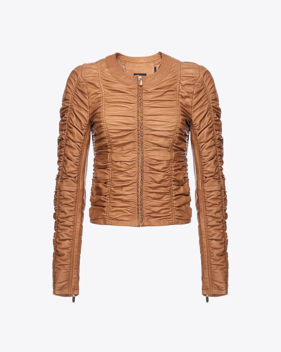 Pinko Jacke aus gerafftem Nappaleder