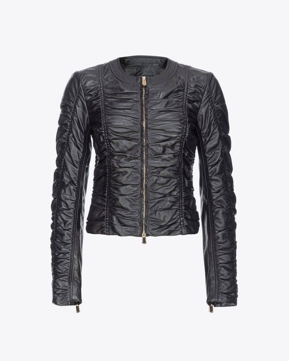 Pinko Jacke aus gerafftem Nappaleder