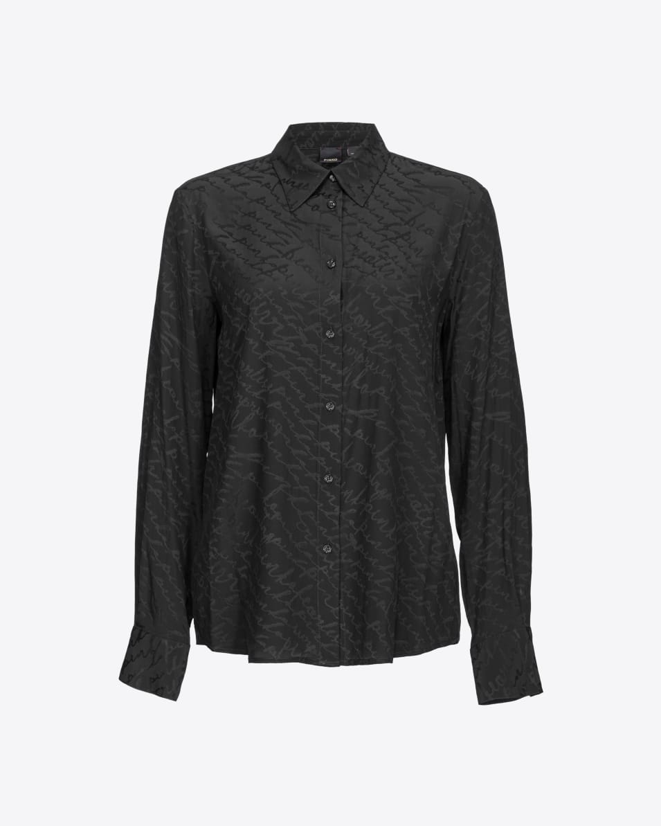 Pinko Jacquardbluse Logo Fließend
