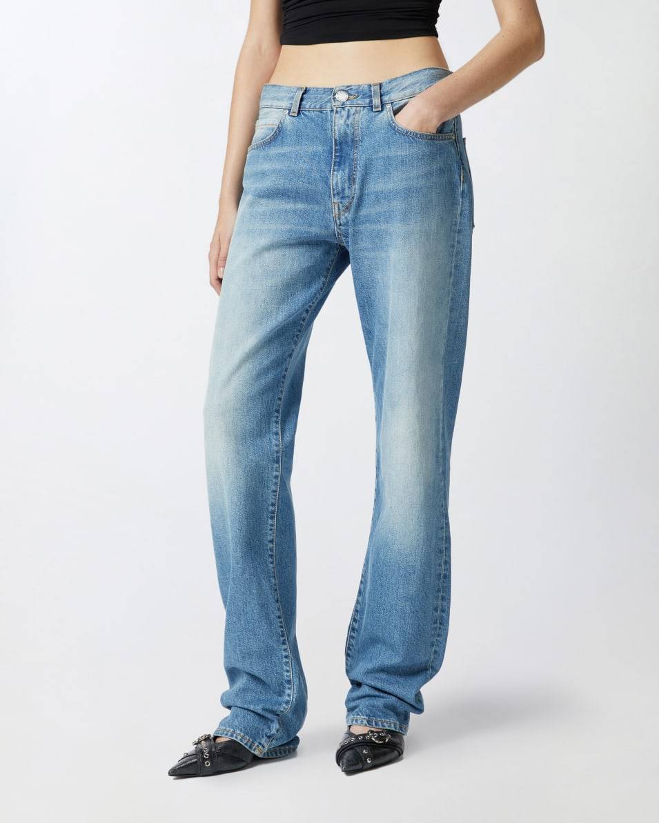 Pinko Jeans Loose-fit In Denim Vintage Blu Chiaro