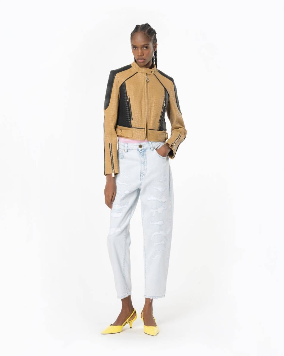 Pinko Jeans Mom Fit Hell Mit Rissen