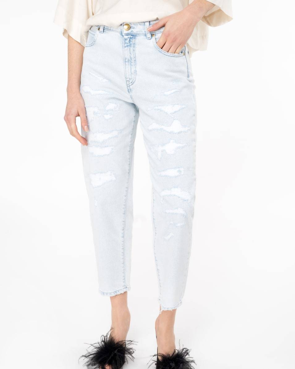 Pinko Jeans Straight Denim Mit Rissen