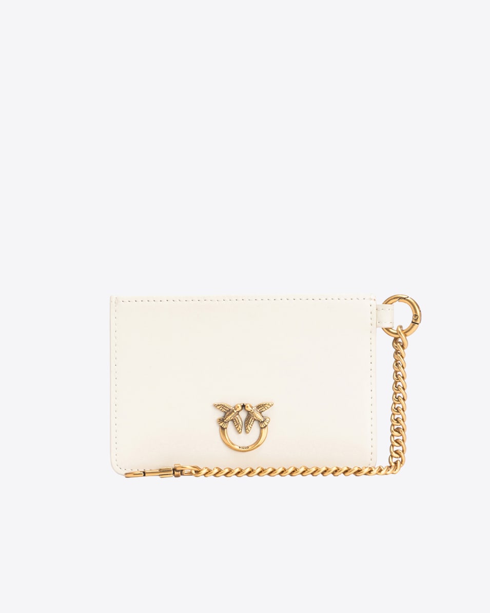 Pinko Kartenetui aus Leder mit Kettchen