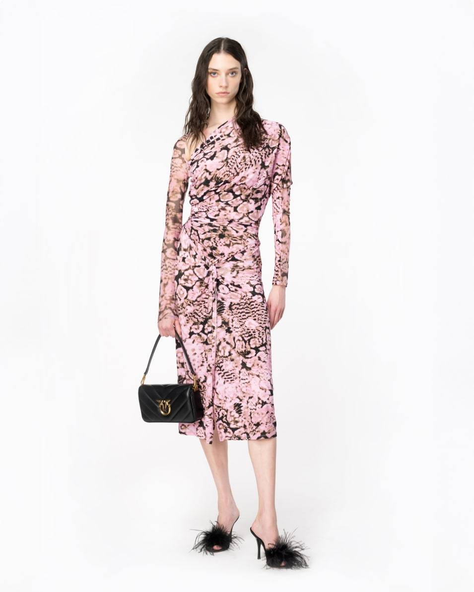 Pinko Kleid Aus Jersey Und Tüll Coral Scanner