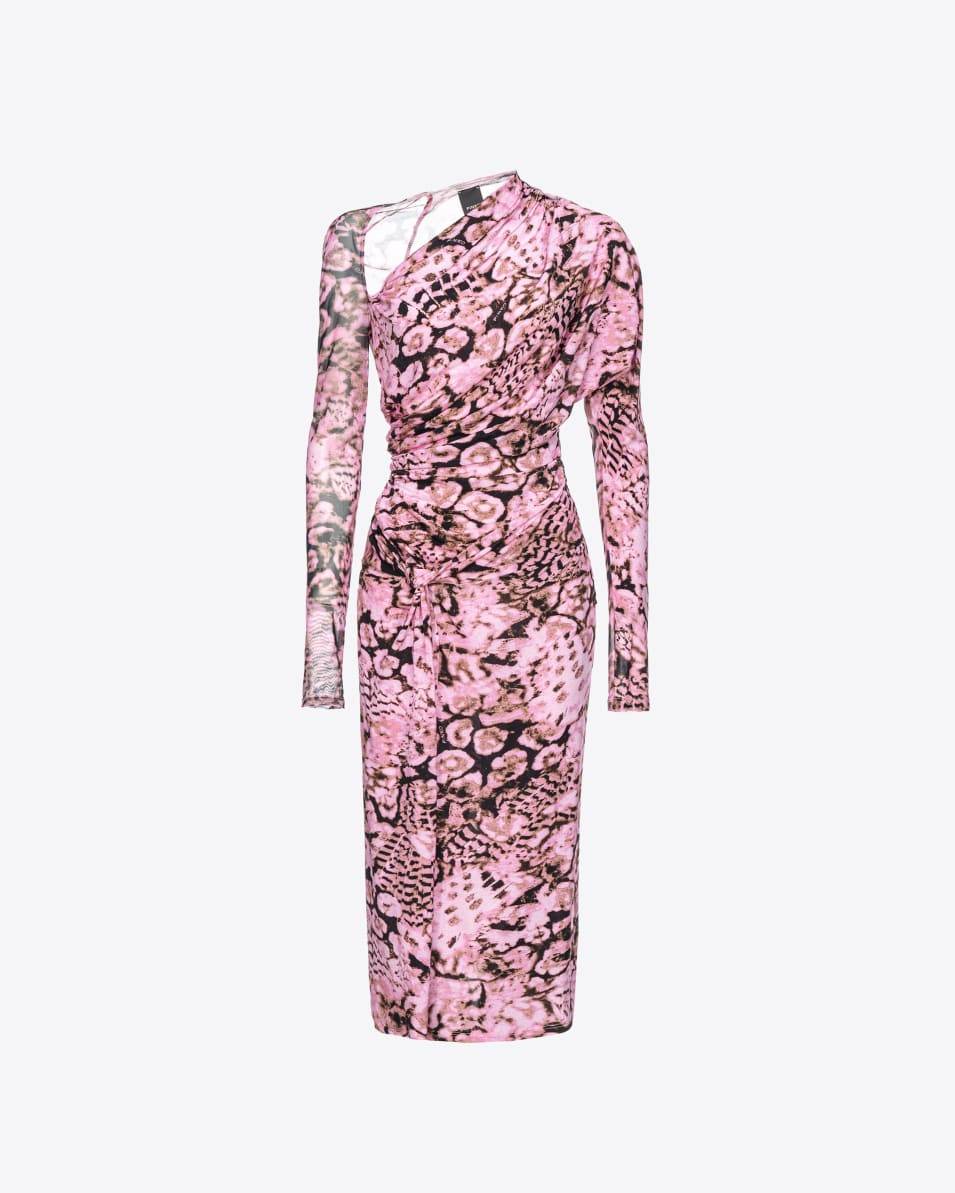 Pinko Kleid aus Jersey und Tüll Coral Scanner