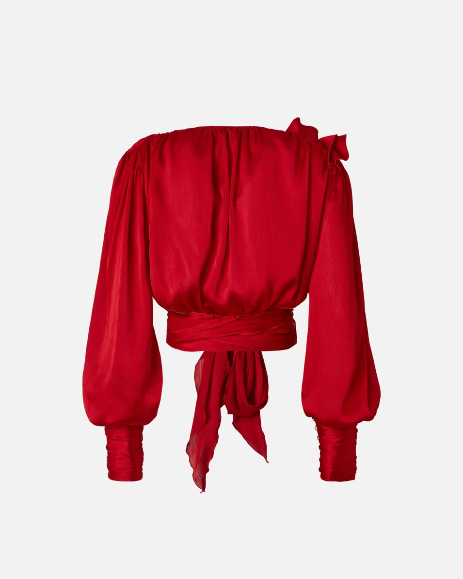 Pinko Kurzbluse Aus Satin Mit Applikationen