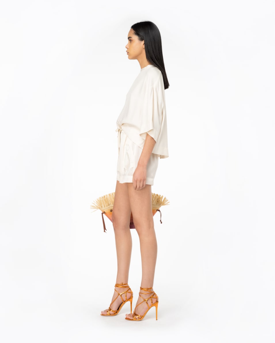 Pinko Kurze Bluse Aus Viskosetwill