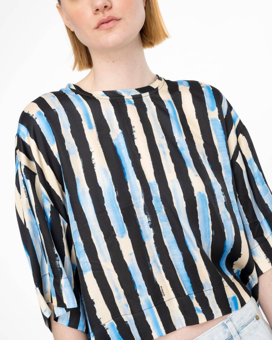 Pinko Kurze Bluse Mit Pinselstrich-Print